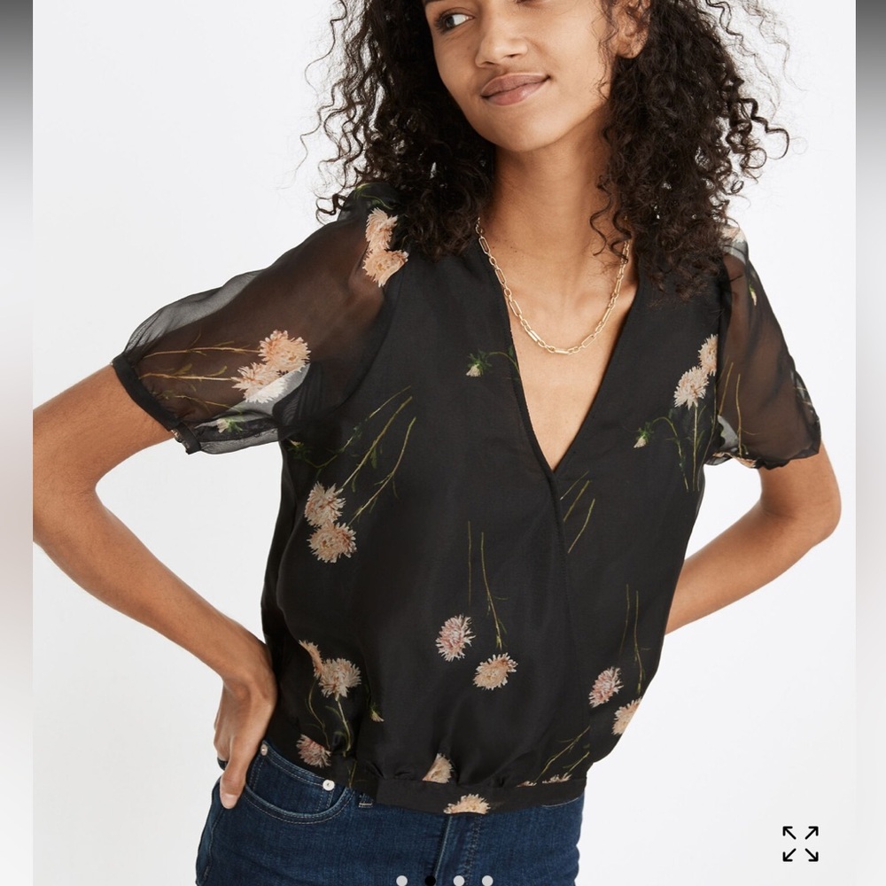 Silk Madewell Floral Sheer Top